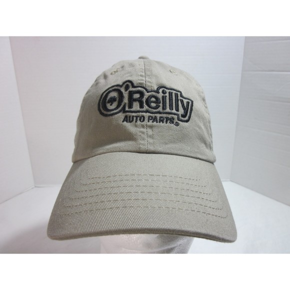 O' Reilly Auto Parts Khaki Strap Back Cap 100% Cotton Automotive Car Enthusiast - Picture 1 of 6